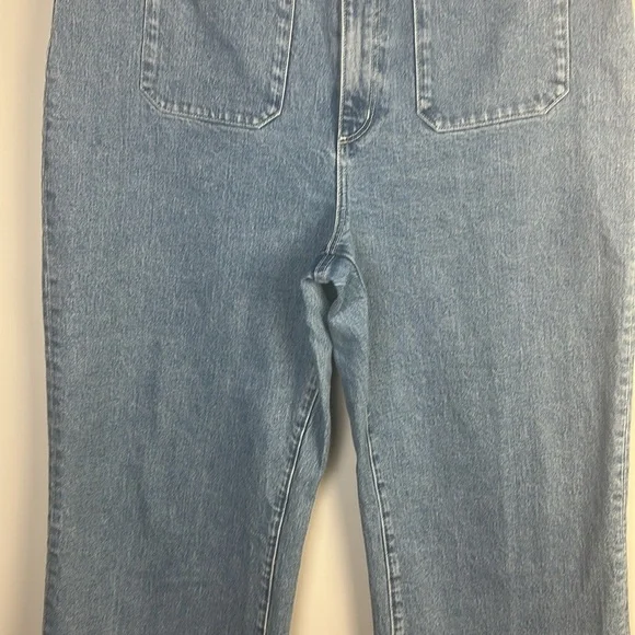 ROLLA’S High Rise Wide Leg Jeans Plus Size 34 Cotton Stretch Blue Cropped Denim - Picture 6 of 16